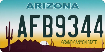 AZ license plate AFB9344