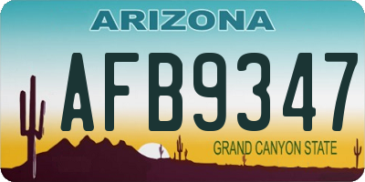 AZ license plate AFB9347