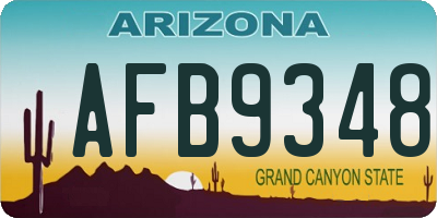 AZ license plate AFB9348