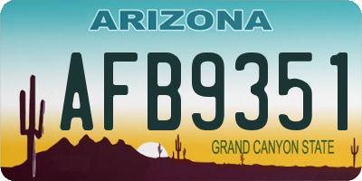 AZ license plate AFB9351