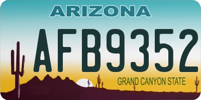 AZ license plate AFB9352