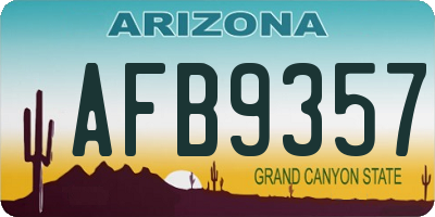 AZ license plate AFB9357