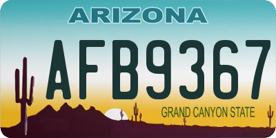 AZ license plate AFB9367