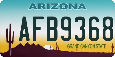 AZ license plate AFB9368