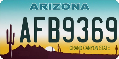 AZ license plate AFB9369