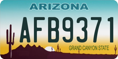 AZ license plate AFB9371