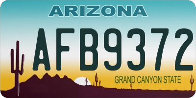 AZ license plate AFB9372