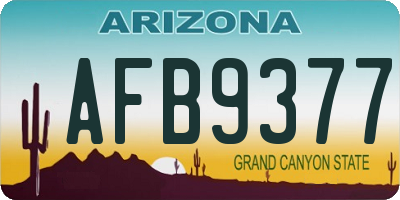 AZ license plate AFB9377