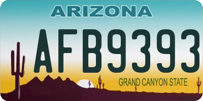 AZ license plate AFB9393