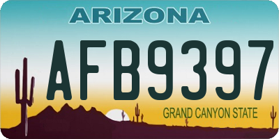 AZ license plate AFB9397