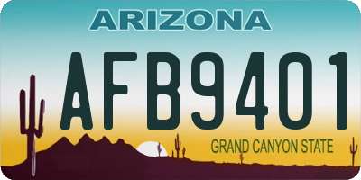 AZ license plate AFB9401