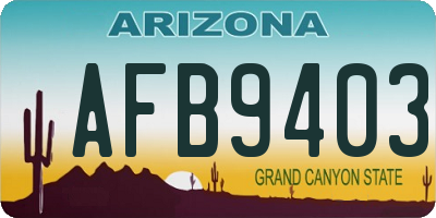 AZ license plate AFB9403