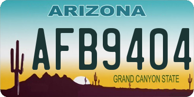 AZ license plate AFB9404