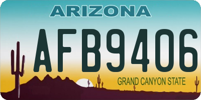 AZ license plate AFB9406
