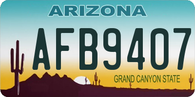 AZ license plate AFB9407