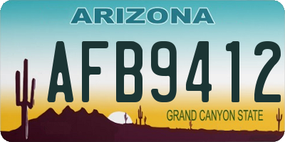 AZ license plate AFB9412