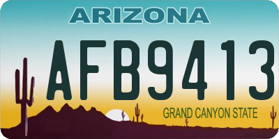 AZ license plate AFB9413