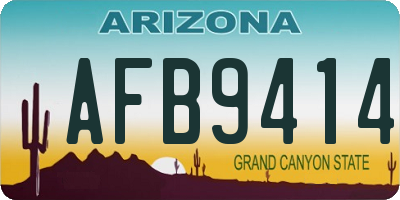 AZ license plate AFB9414