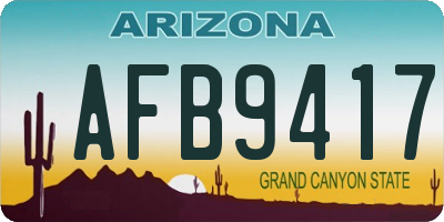 AZ license plate AFB9417