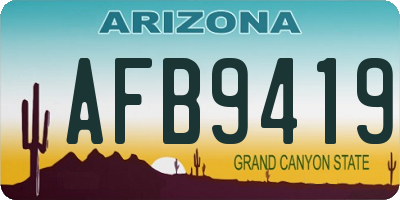 AZ license plate AFB9419