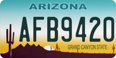 AZ license plate AFB9420