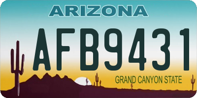 AZ license plate AFB9431