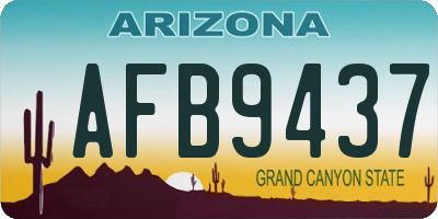 AZ license plate AFB9437