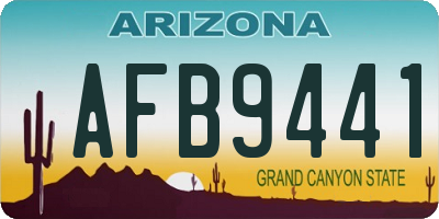 AZ license plate AFB9441