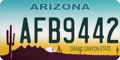 AZ license plate AFB9442