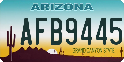 AZ license plate AFB9445