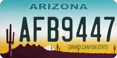 AZ license plate AFB9447