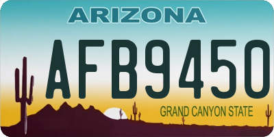 AZ license plate AFB9450