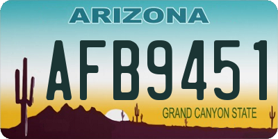 AZ license plate AFB9451