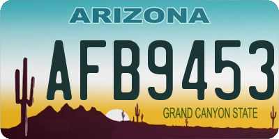 AZ license plate AFB9453