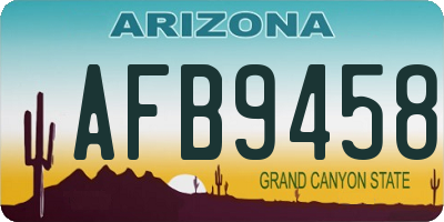 AZ license plate AFB9458
