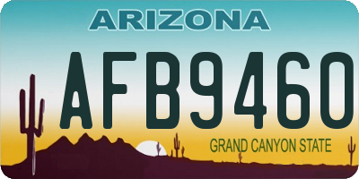 AZ license plate AFB9460