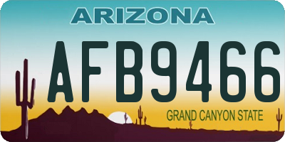 AZ license plate AFB9466