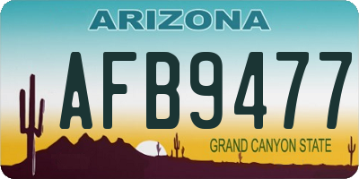 AZ license plate AFB9477