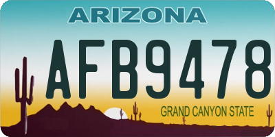 AZ license plate AFB9478
