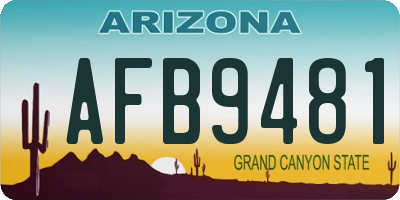 AZ license plate AFB9481
