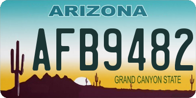 AZ license plate AFB9482