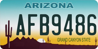 AZ license plate AFB9486