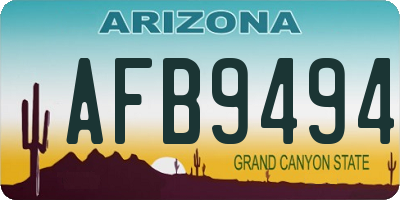 AZ license plate AFB9494