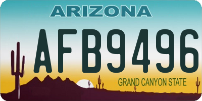 AZ license plate AFB9496