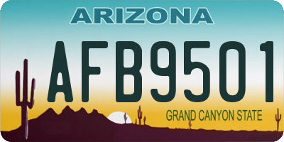 AZ license plate AFB9501