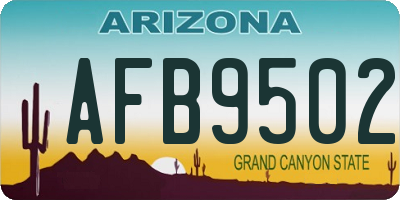 AZ license plate AFB9502