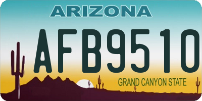 AZ license plate AFB9510