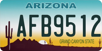 AZ license plate AFB9512