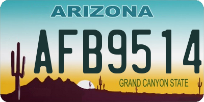 AZ license plate AFB9514