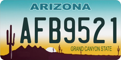 AZ license plate AFB9521